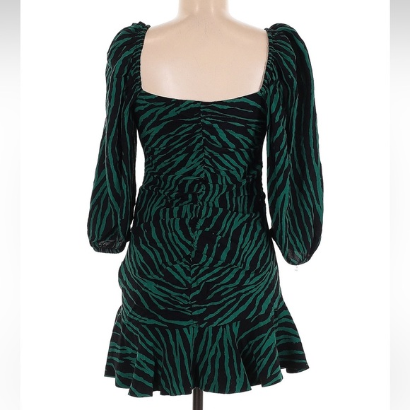 Zara Animal Printed Mini Dress Puff Sleeve Size Medium M NWT Bloggers Favorite - Picture 5 of 14